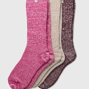 UGG Women's Rib Knit Slouchy 3-Pack Crew Socks